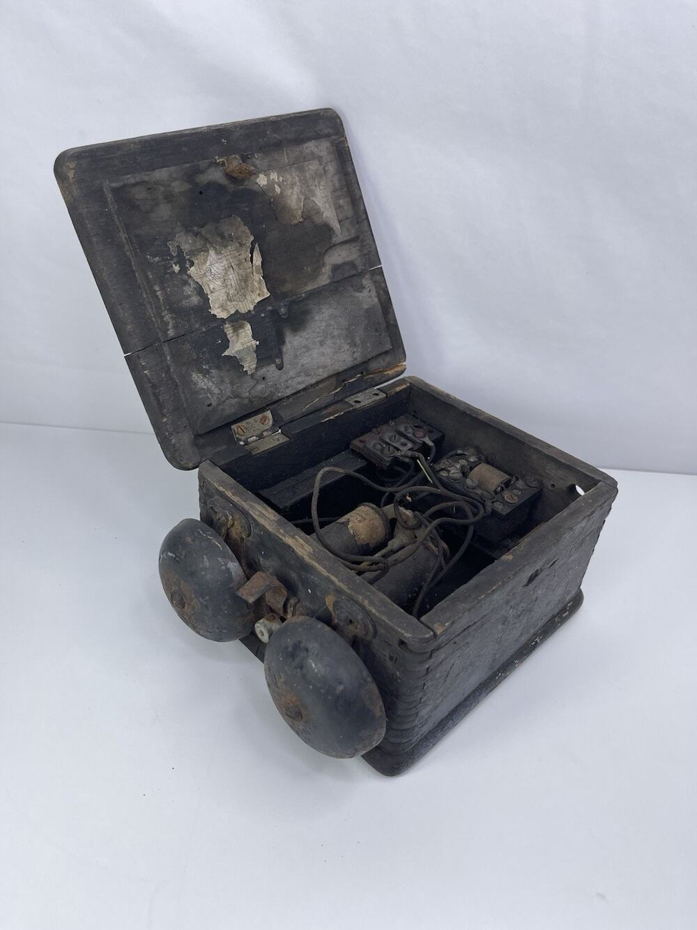 Old Western Electric Wooden Telephone Ringer Box Untested